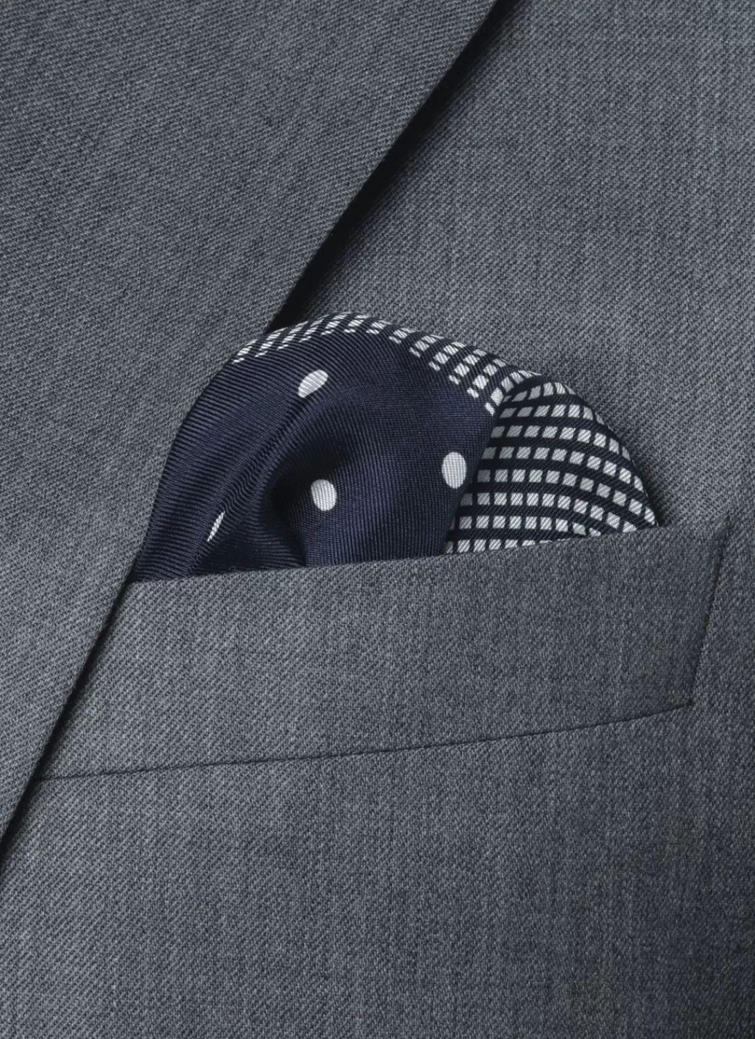 Fursac Silk Pocket Square With Prints Navy Blue Cheap