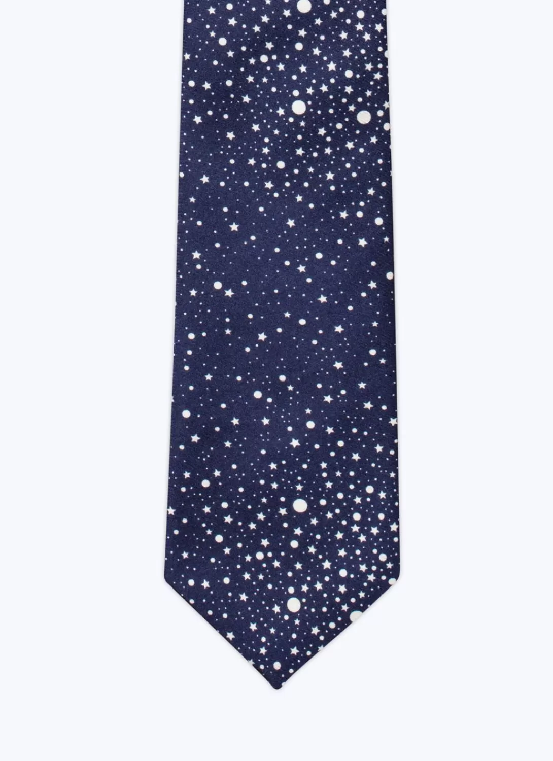 Fursac Silk Satin Tie Navy Blue - Stars Print Cheap