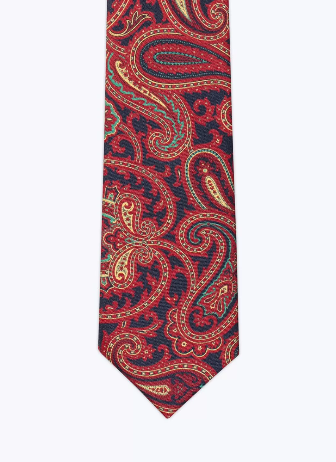 Fursac Silk Satin Tie Burgundy - Paisley Print Online