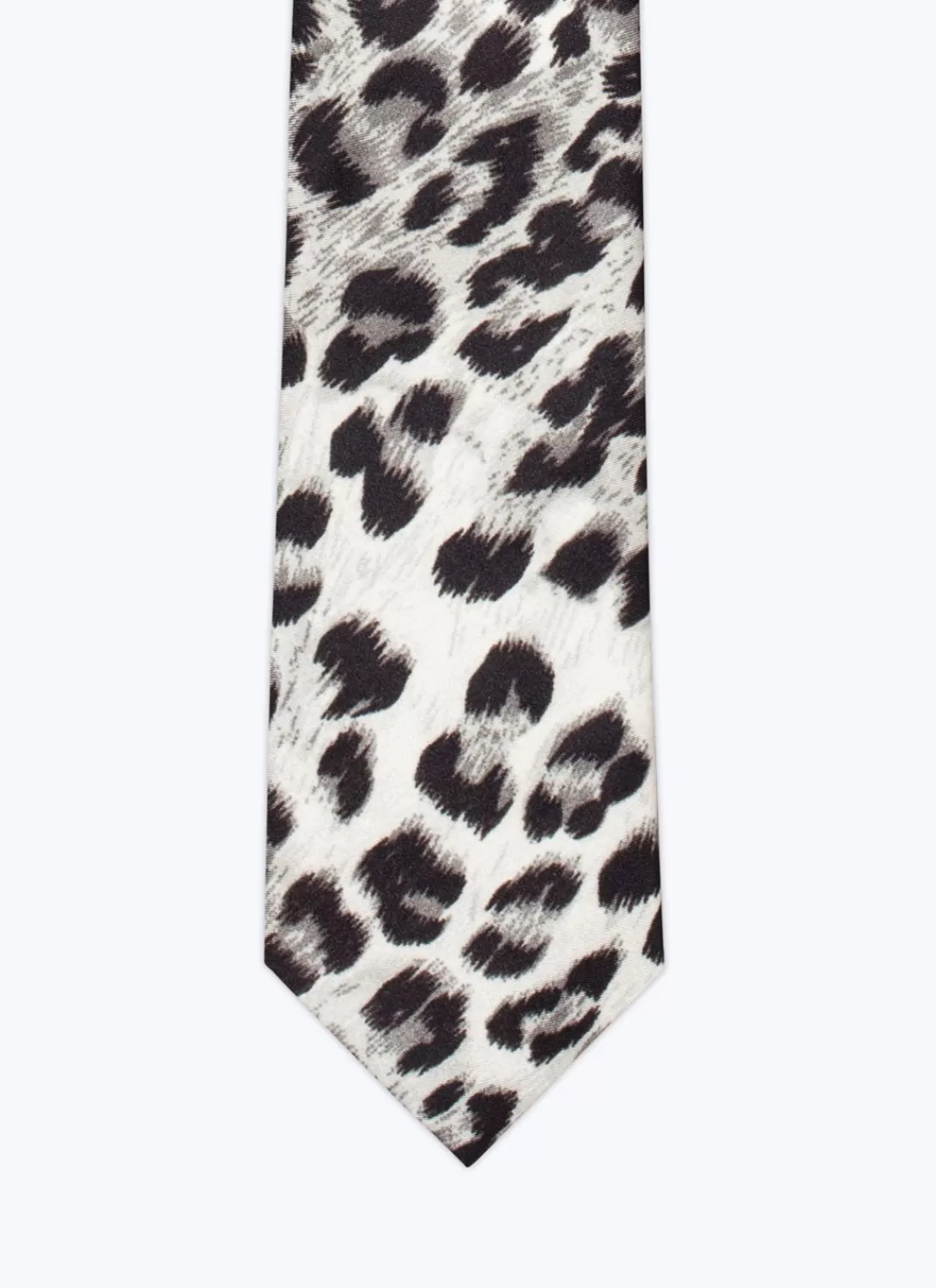 Fursac Silk Satin Tie Snow Panther Print Cheap