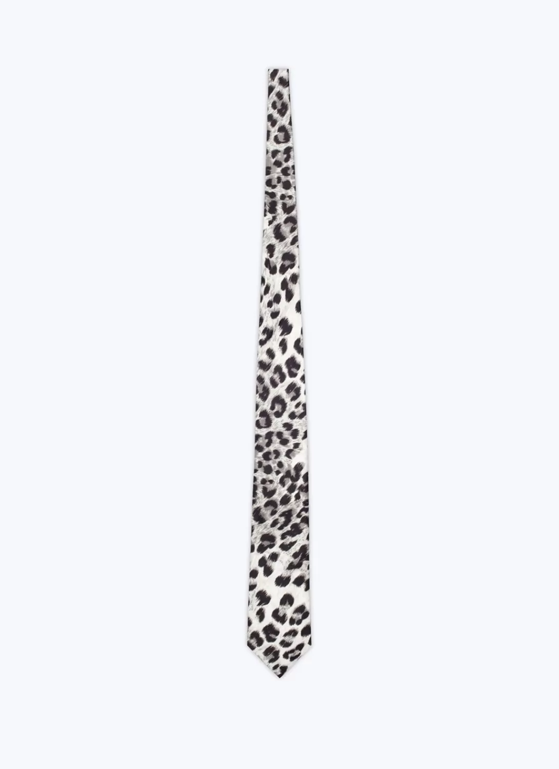 Fursac Silk Satin Tie Snow Panther Print Cheap