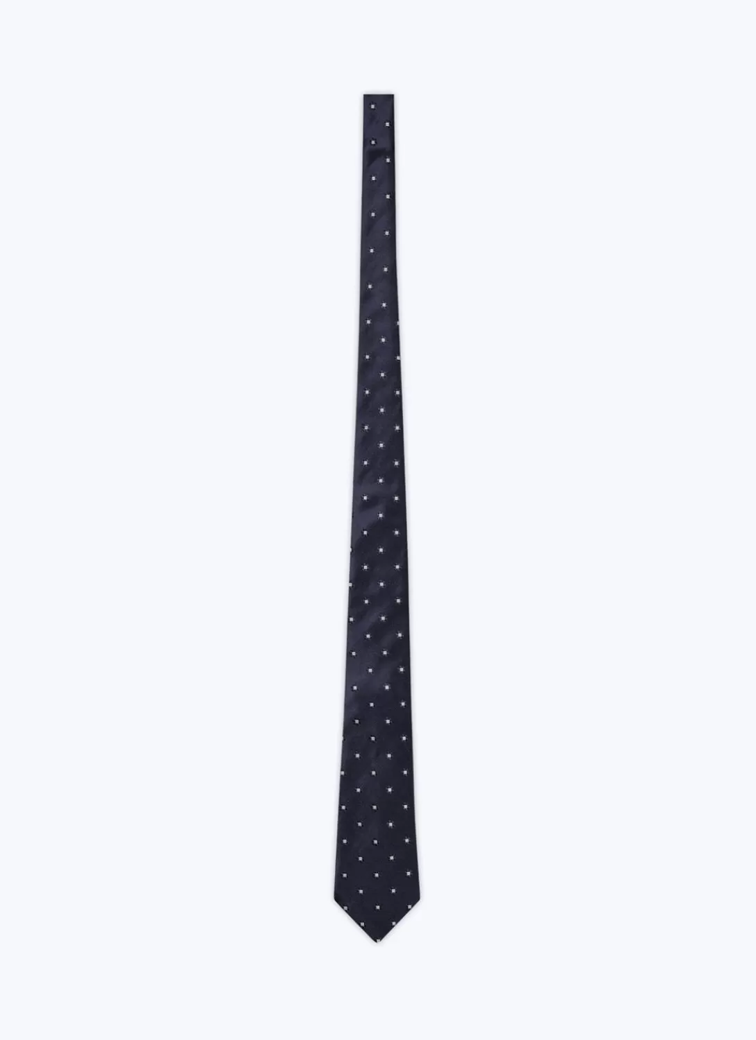 Fursac Silk Satin Tie With Flowers Pattern Navy Blue - Flowers Jacquard Pattern Best Sale