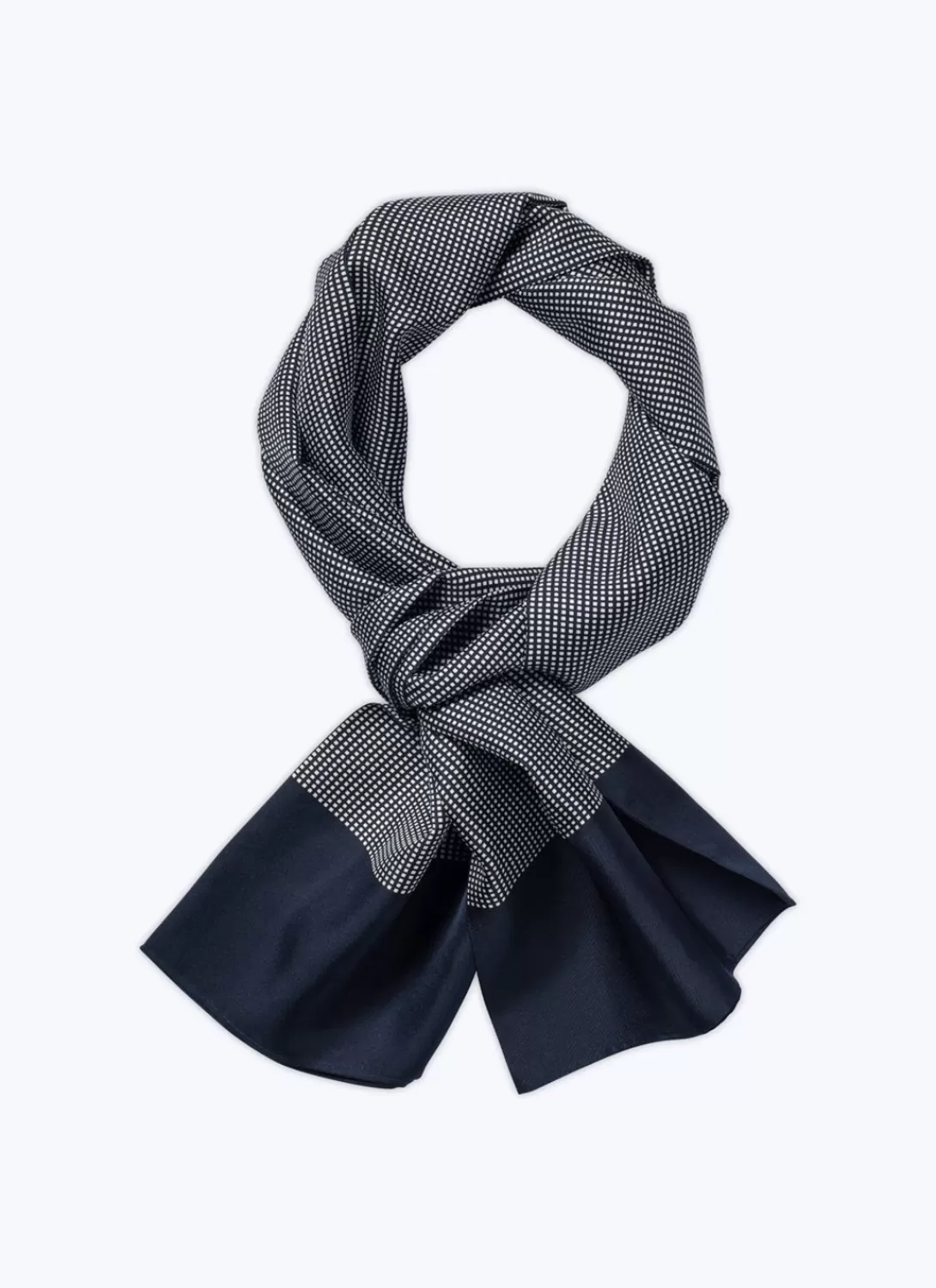 Fursac Silk Scarf With Print Navy Blue Online