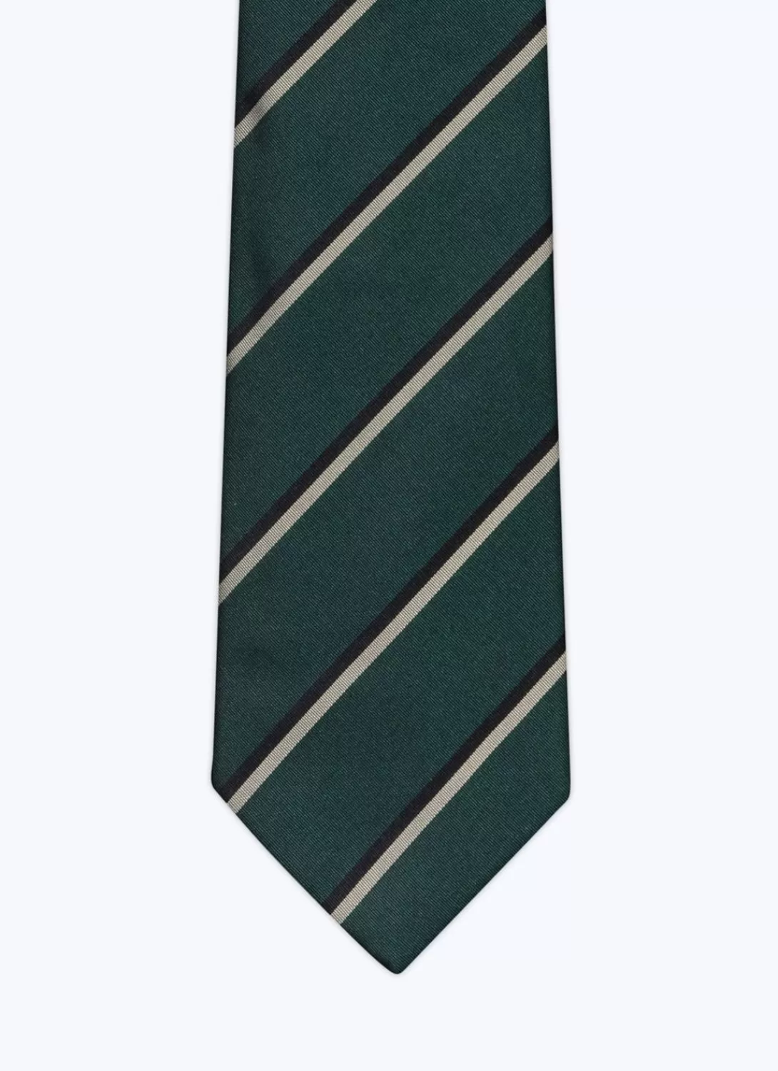 Fursac Silk Tie With Stripes Green - Blue And Grey Stripes Discount