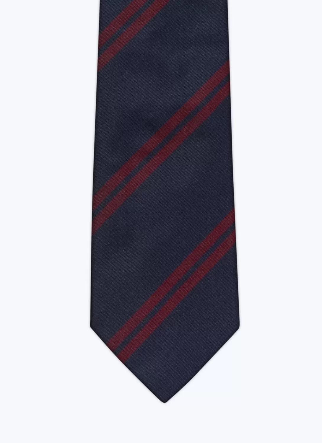 Fursac Silk Tie With Stripes Navy Blue - Burgundy Stripes Sale