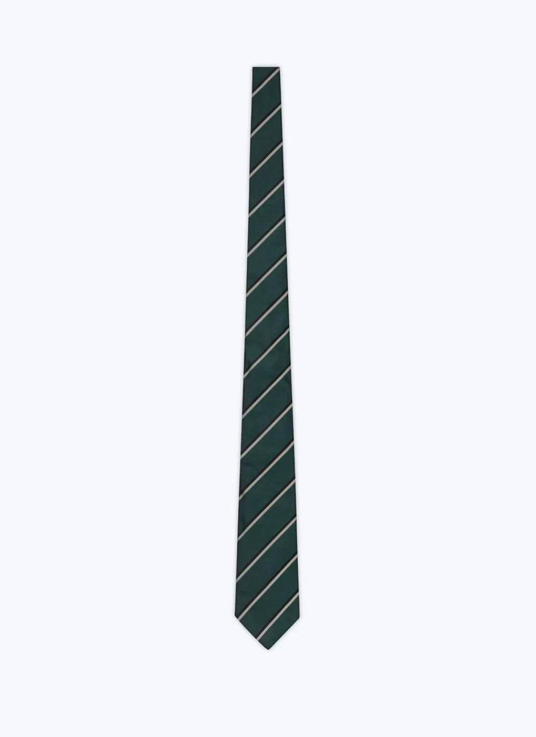 Fursac Silk Tie With Stripes Green - Blue And Grey Stripes Discount