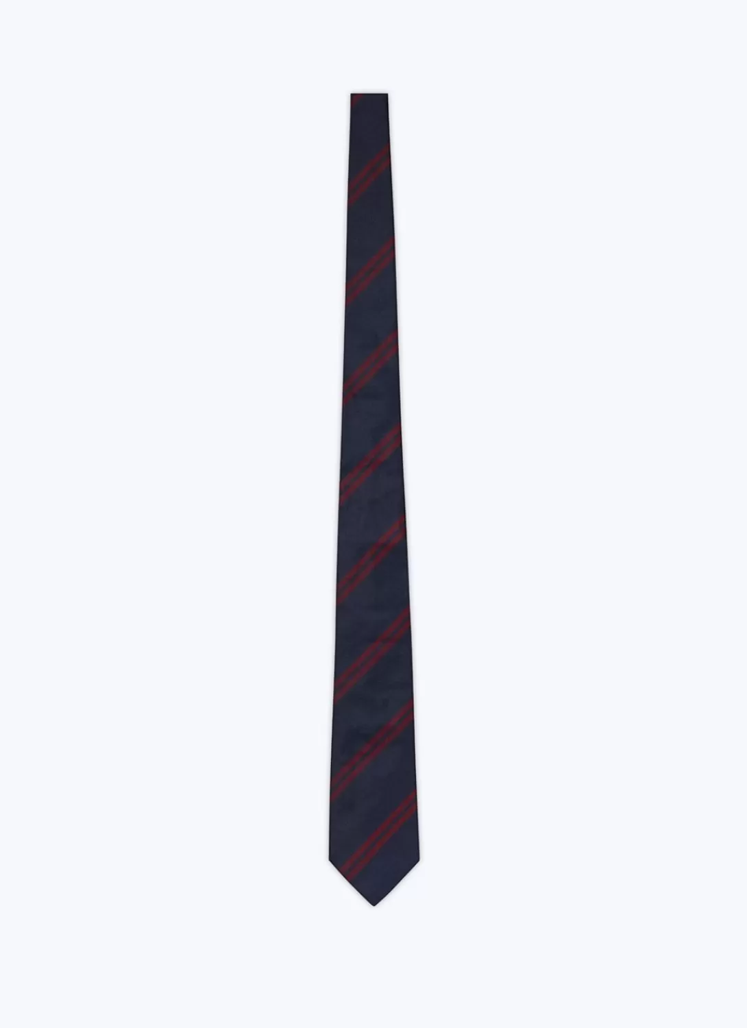 Fursac Silk Tie With Stripes Navy Blue - Burgundy Stripes Sale