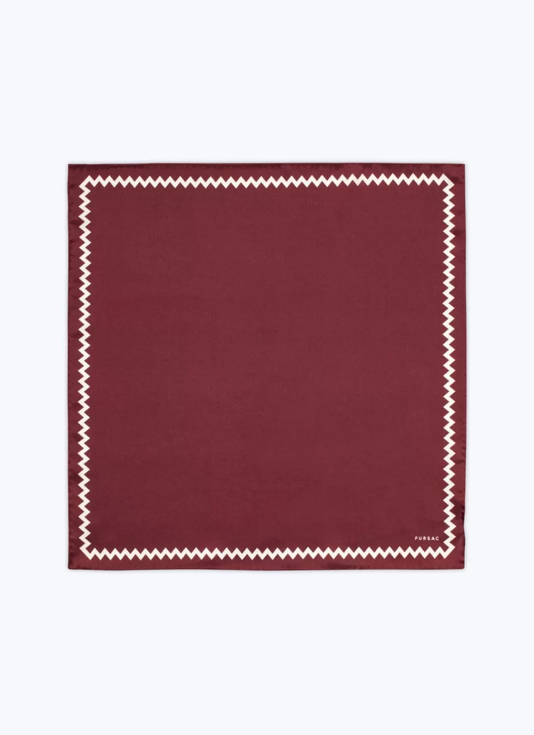 Fursac Silk Twill Pocket Square Burgundy - White Frieze Flash Sale