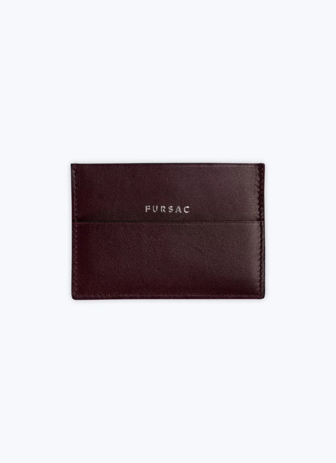 Fursac Smooth Leather Card Holder Burgundy Shop