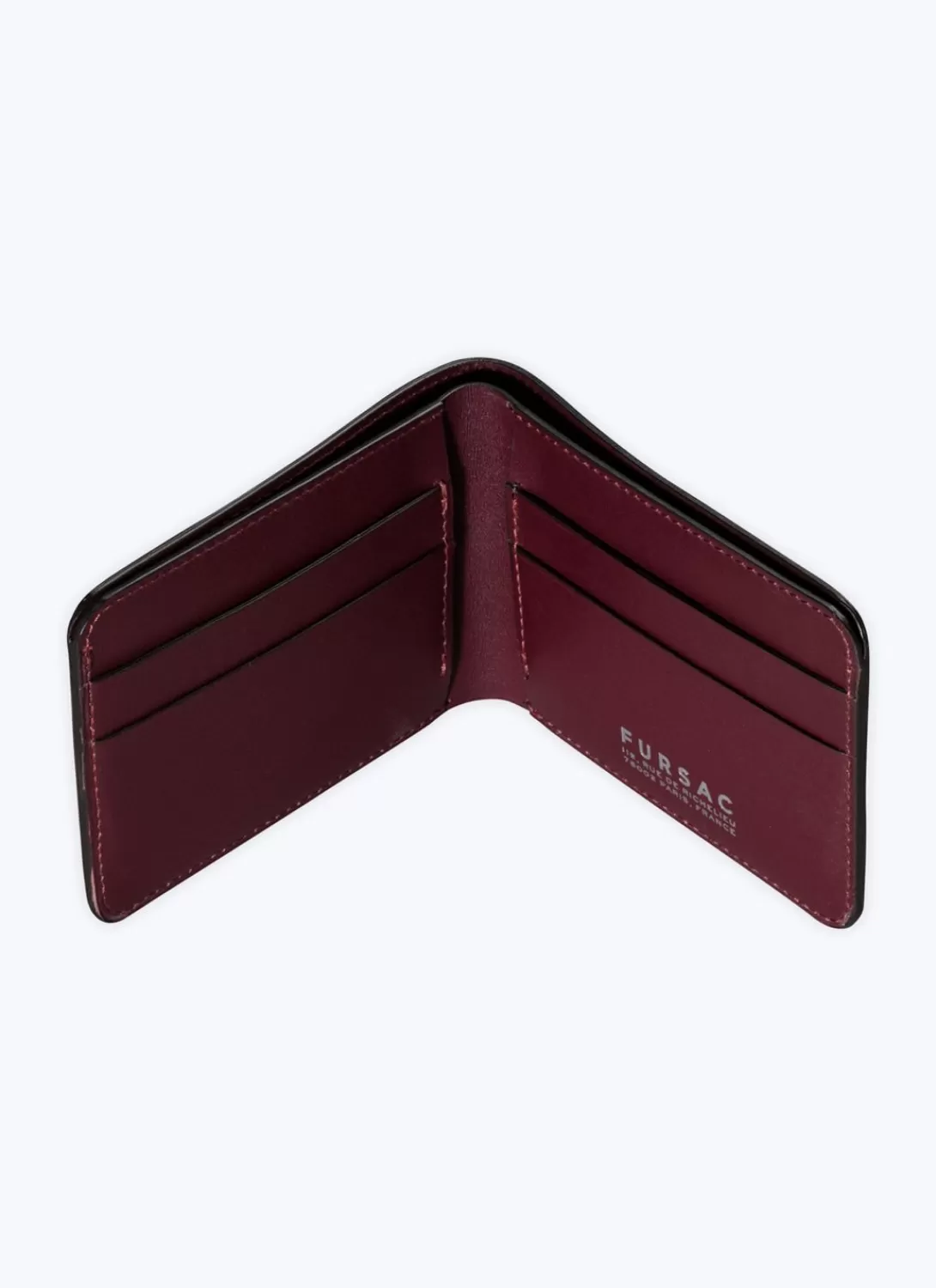 Fursac Smooth Leather Wallet Burgundy Clearance