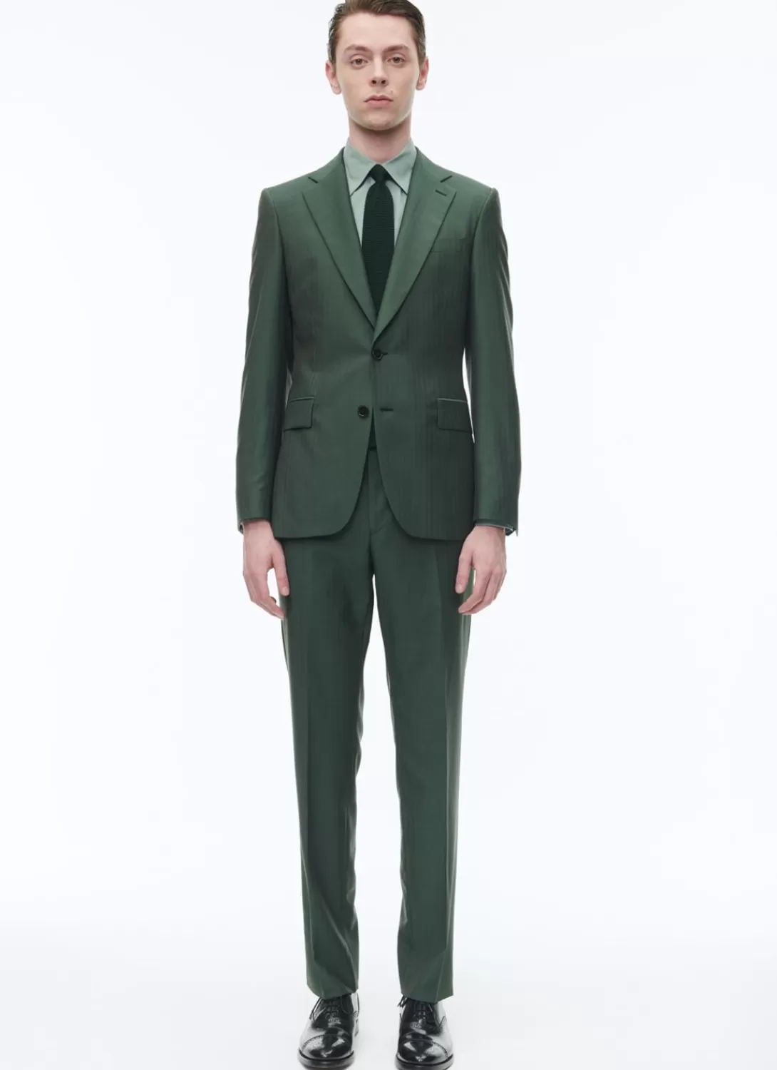 Fursac Solaro Virgin Wool Fitted Suit British Racing Green New