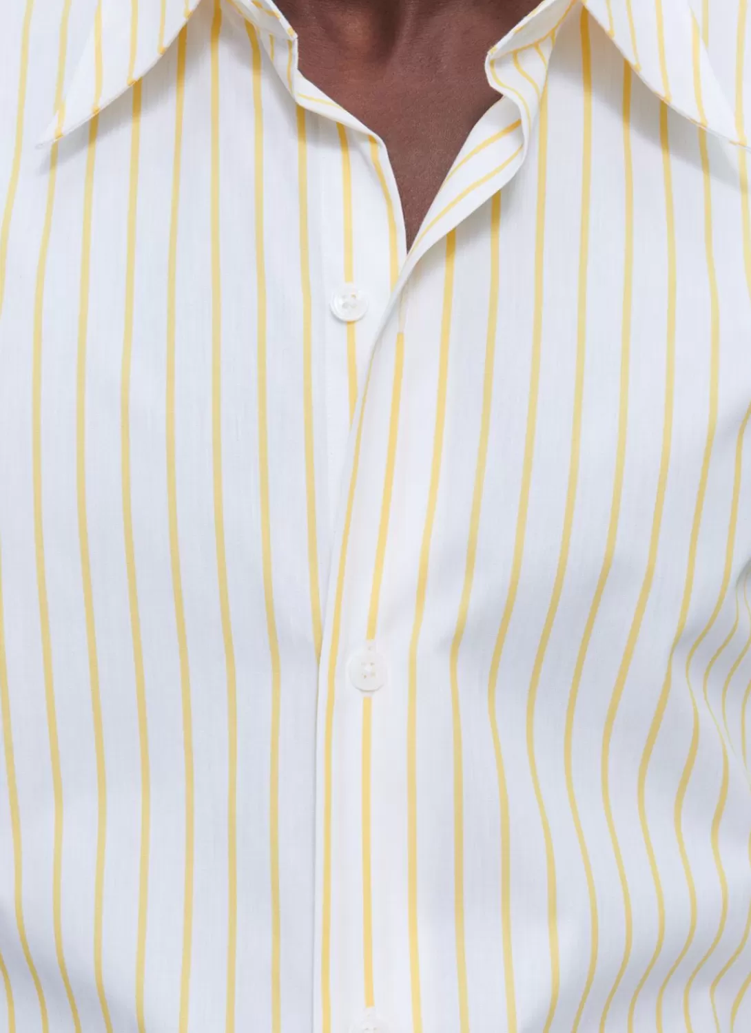 Fursac Striped Shirt With Swallow Collar White - Yellow Stripes Sale