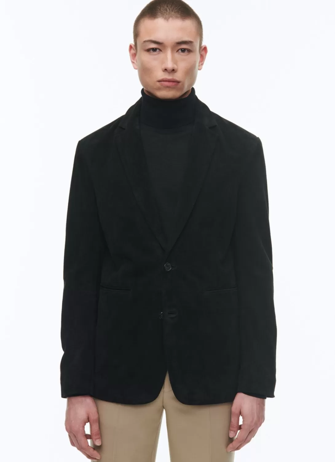 Fursac Suede Leather Blazer Jacket Black Online
