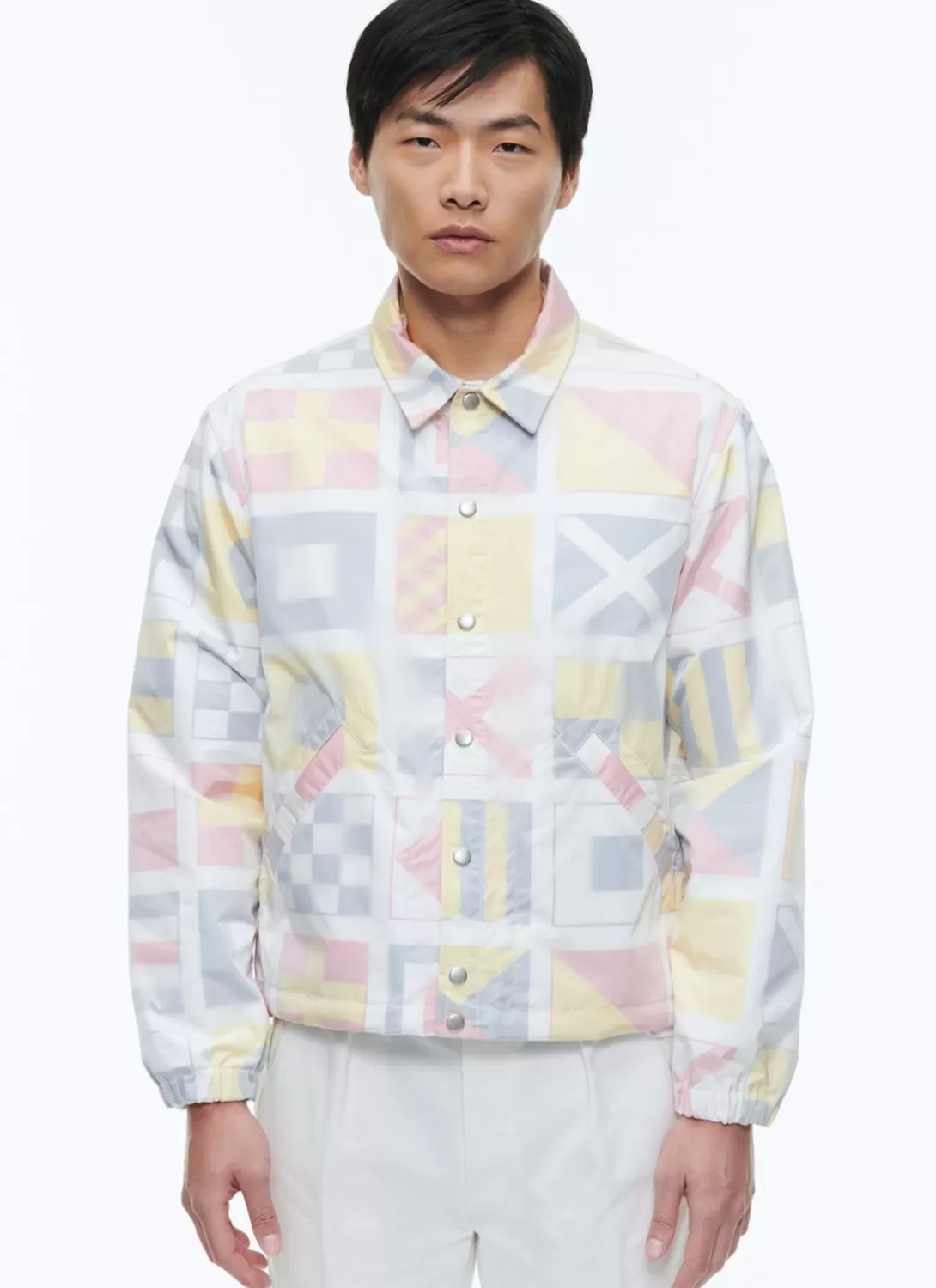Fursac Technical Canvas Ed Jacket Flags Print Outlet