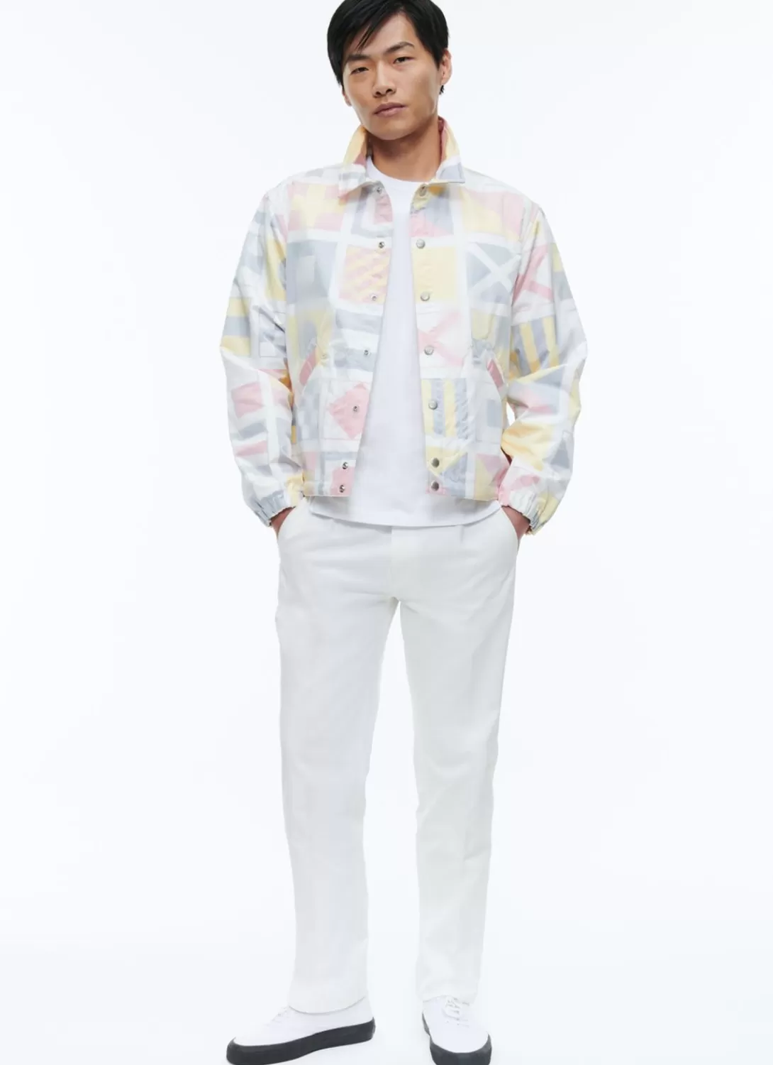 Fursac Technical Canvas Ed Jacket Flags Print Outlet