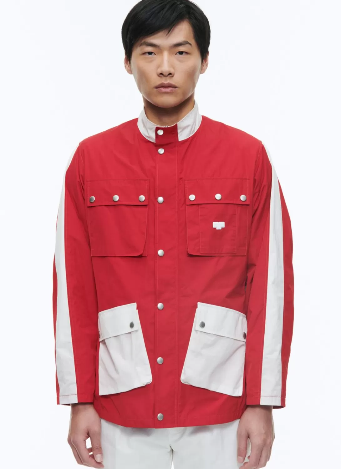 Fursac Technical Canvas Multipockets Parka Red New