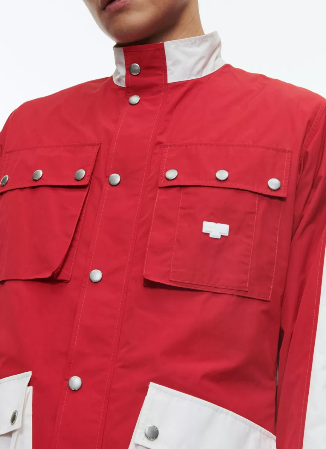 Fursac Technical Canvas Multipockets Parka Red New