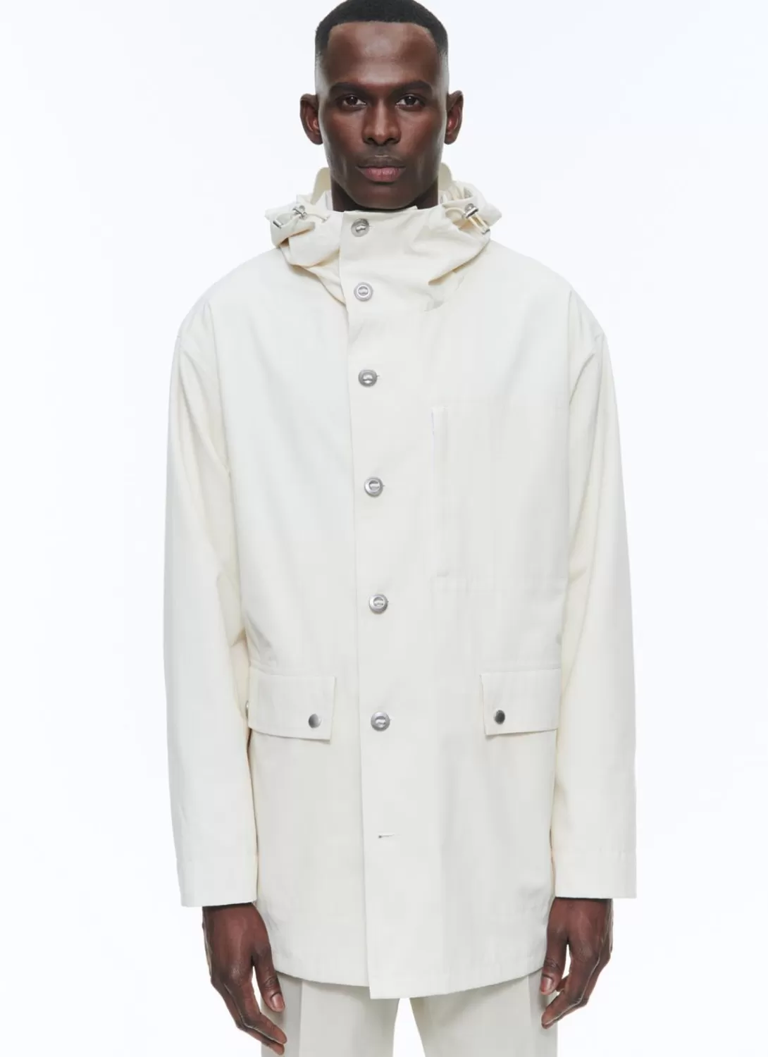 Fursac Technical Canvas Nautical Parka Ecru Cheap