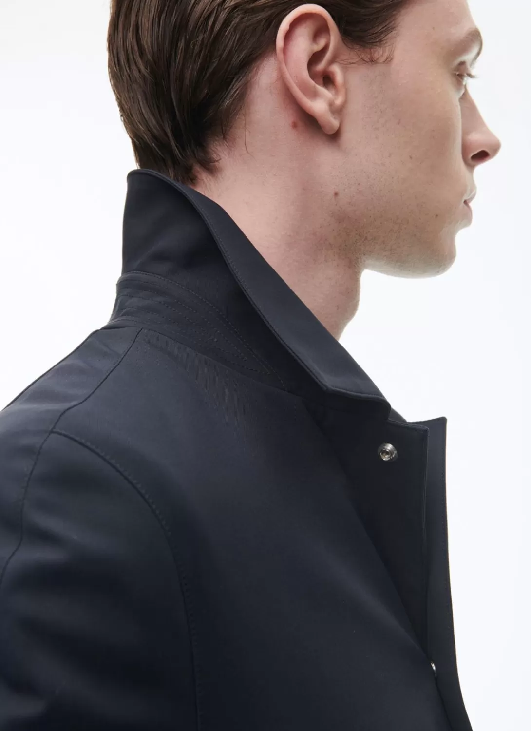 Fursac Technical Serge Water-Repellent Coat Navy Blue Cheap