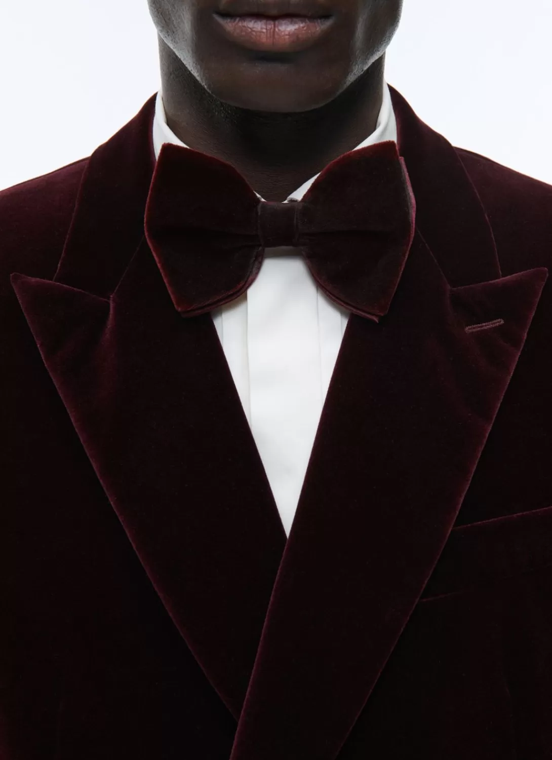 Fursac Velvet And Silk Bow Tie Burgundy Hot