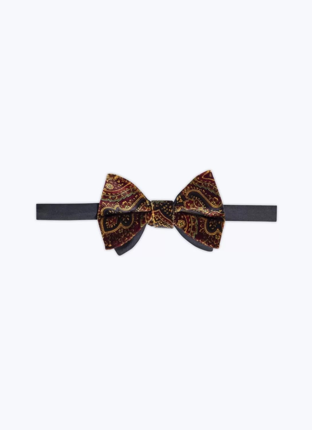Fursac Velvet And Silk Bow Tie Brown - Paisley Print Store