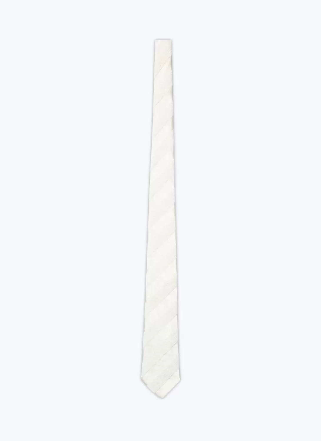 Fursac Velvet And Silk Tie With Stripes Ecru Best Sale