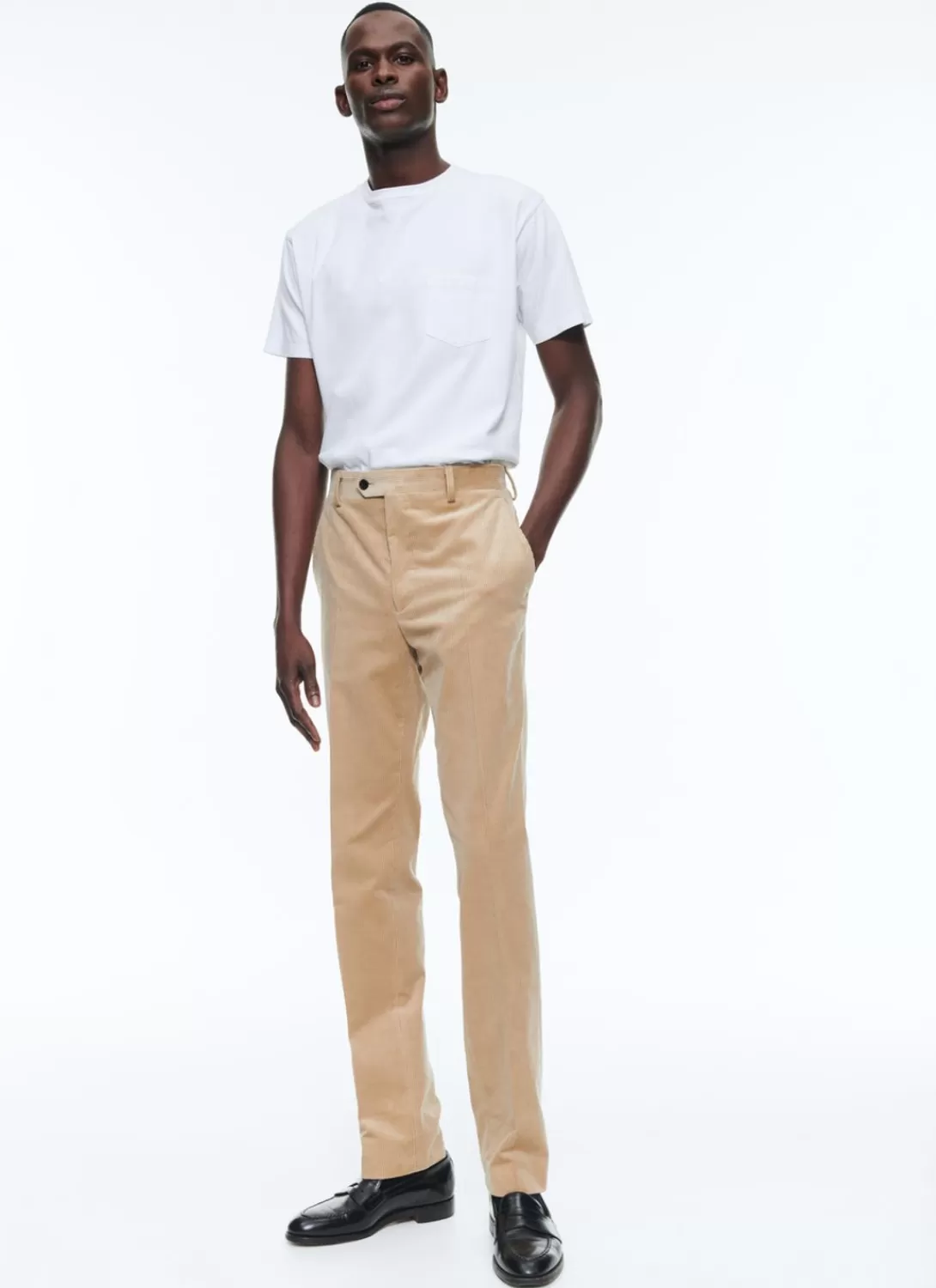 Fursac Velvet Fitted Trousers Beige Flash Sale