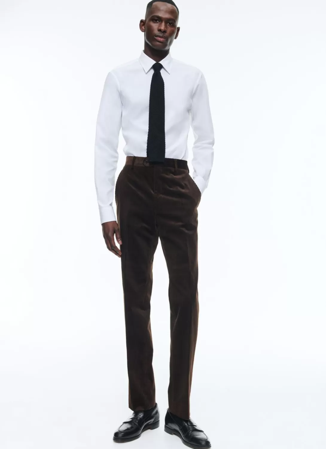 Fursac Velvet Fitted Trousers Brown Flash Sale