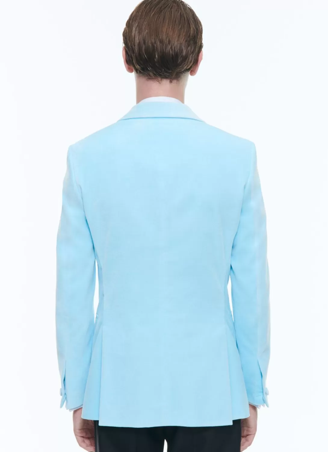 Fursac Velvet Shawl Collar Tuxedo Ice Blue New