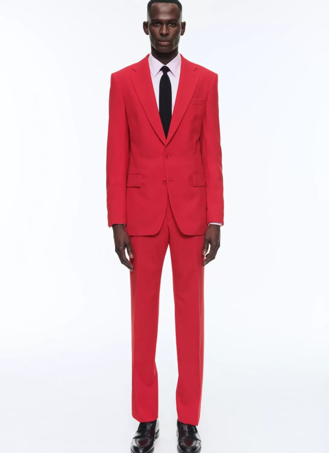Fursac Virgin Wool Canvas Fitted Suit Red Flash Sale
