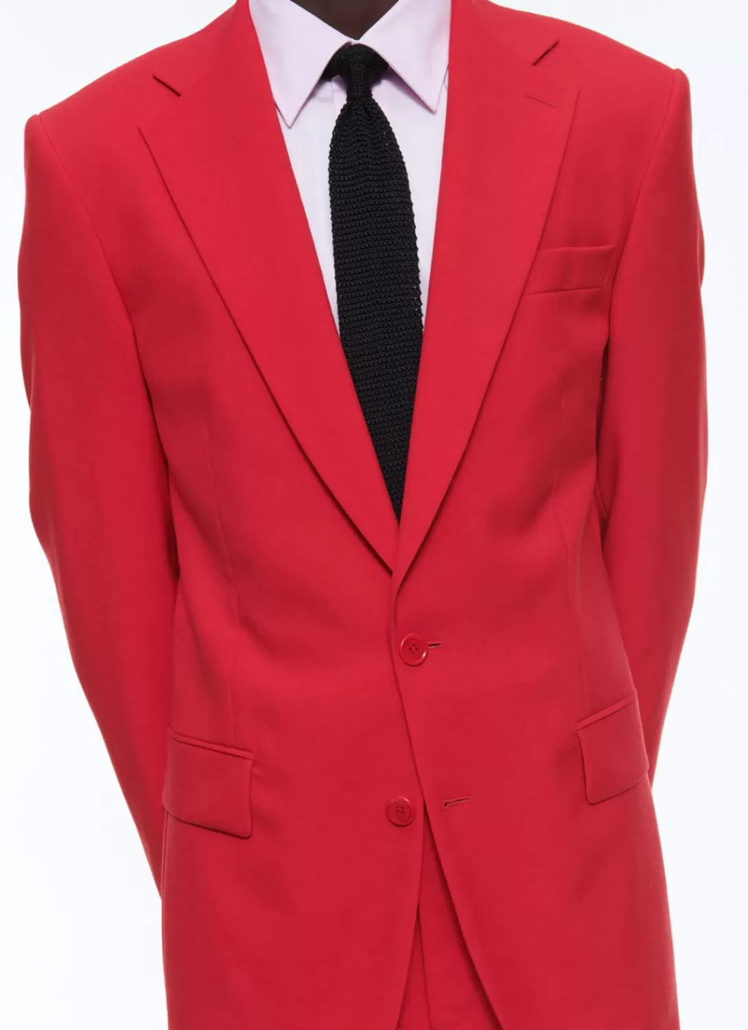 Fursac Virgin Wool Canvas Fitted Suit Red Flash Sale