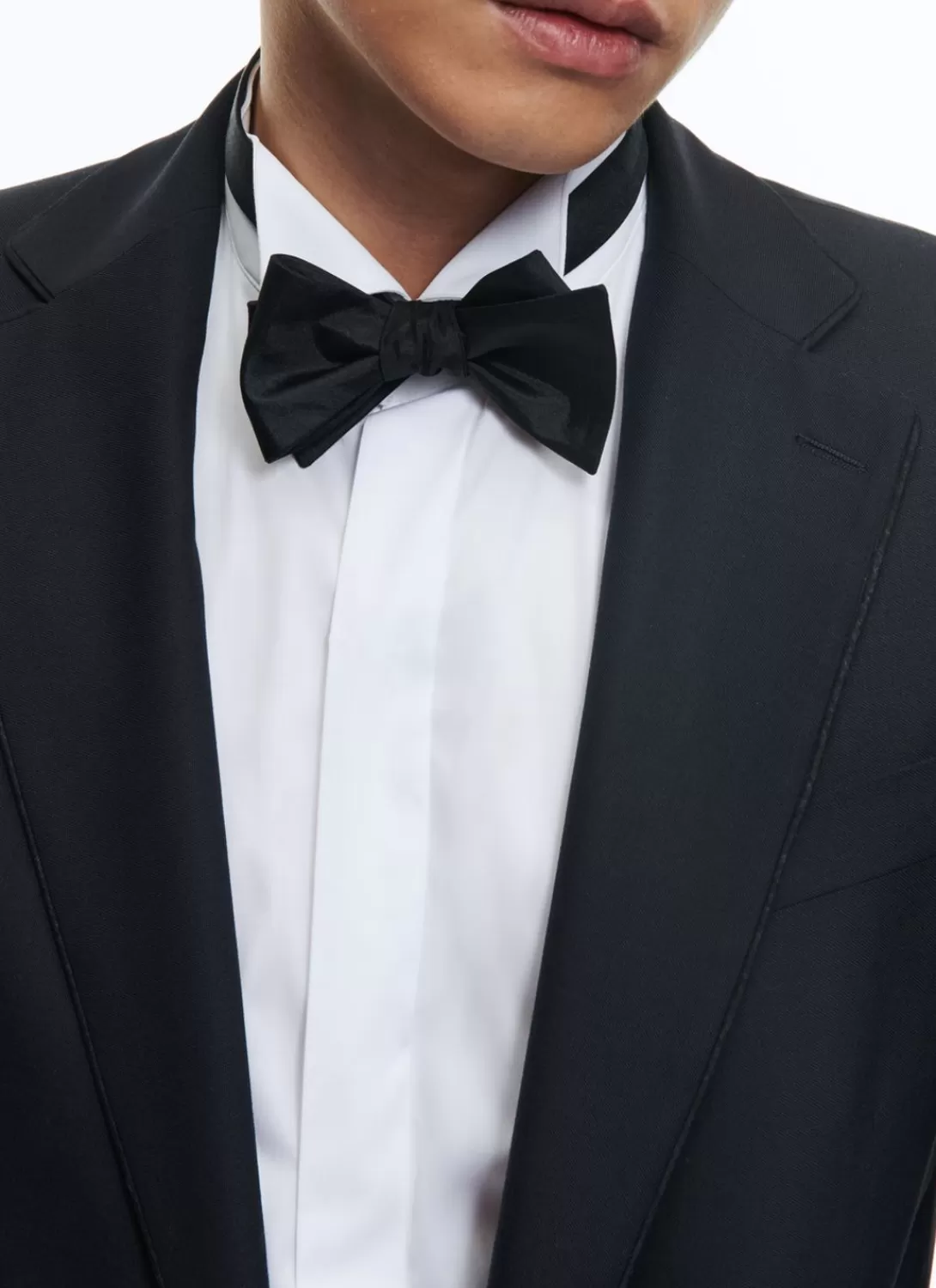 Fursac Virgin Wool Faille Fitted Tuxedo Navy Blue Discount