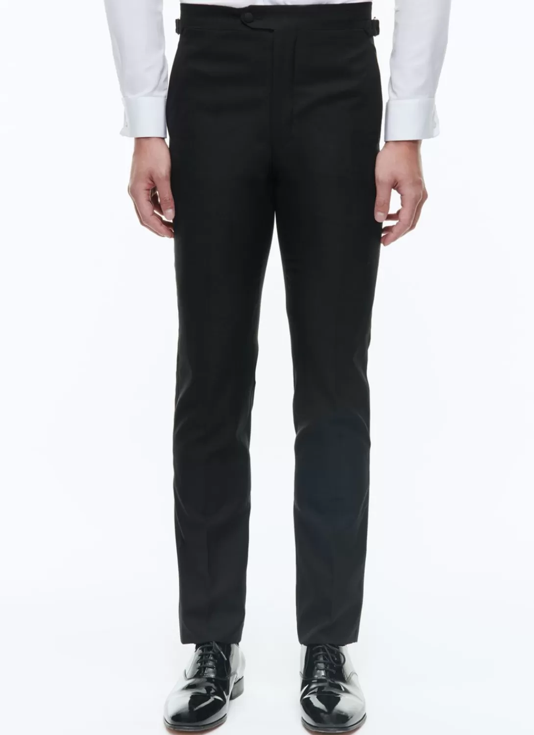 Fursac Virgin Wool Faille Tuxedo Trousers Black Hot