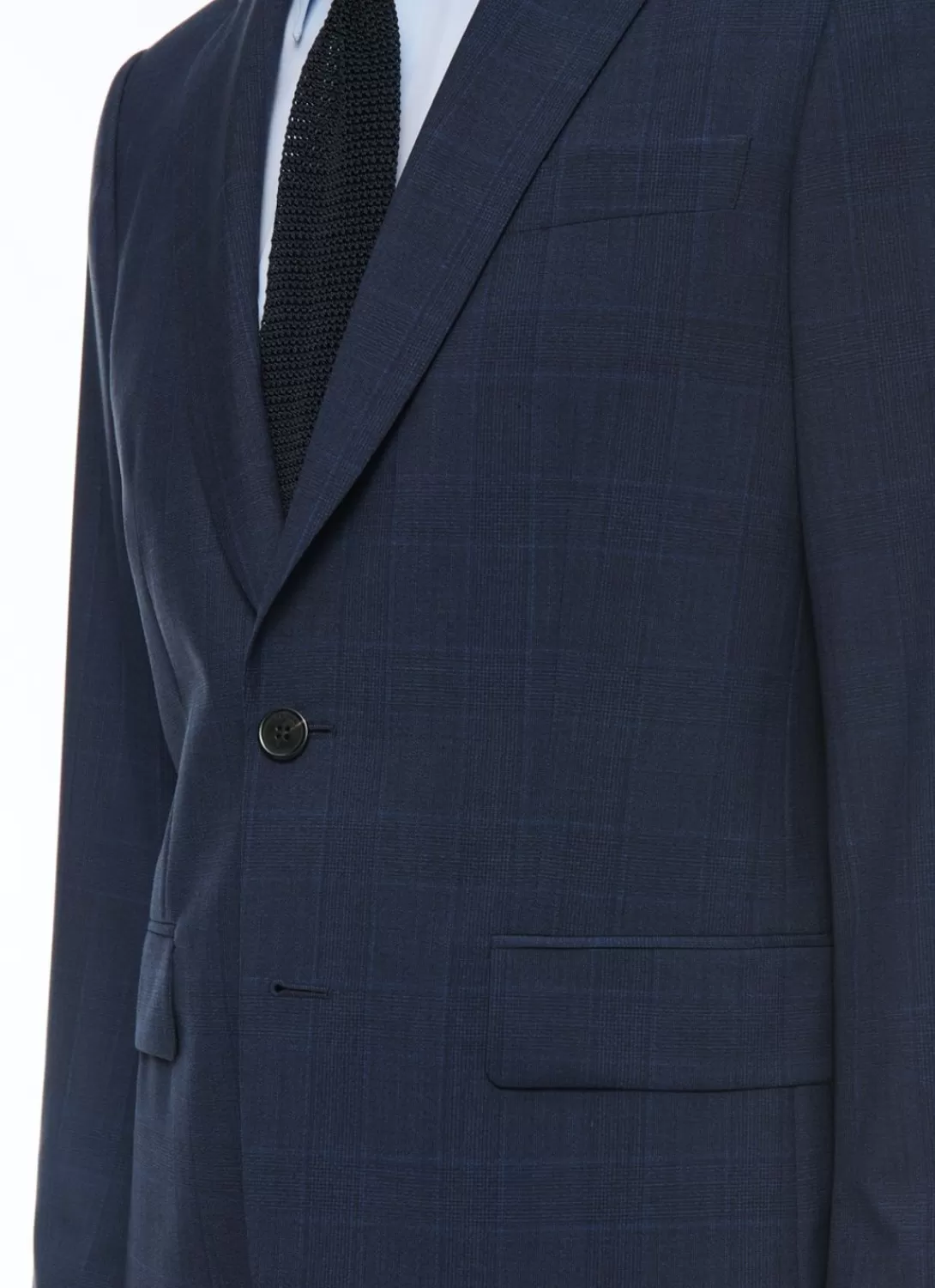 Fursac Virgin Wool Large Suit Blue - Prince Of Wales Pattern Cheap