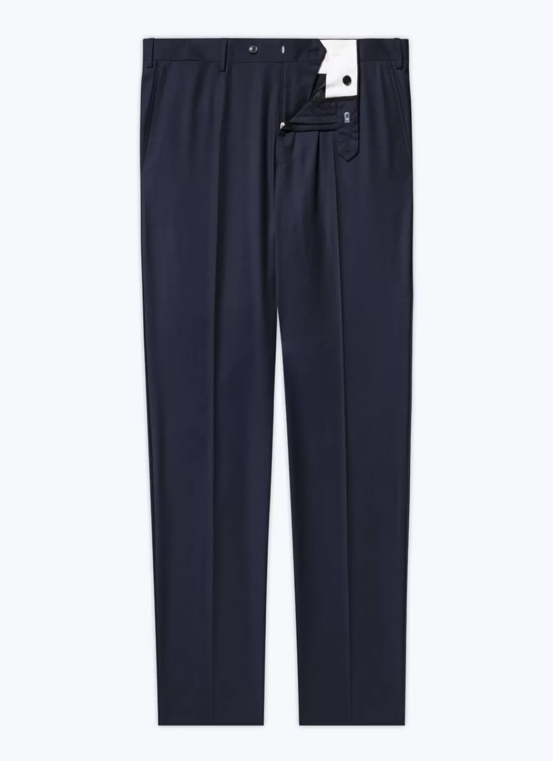 Fursac Virgin Wool Serge Large Trousers Navy Blue Shop