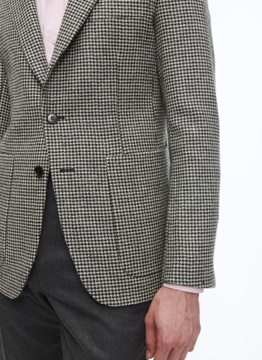 Fursac Virgin Wool Straight Jacket Black And White Houndstooth Hot