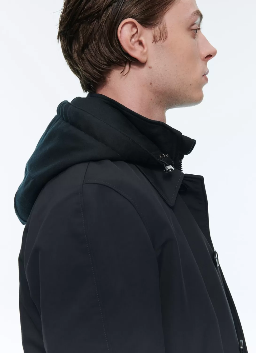 Fursac Water-Repellent Canvas Parka Navy Blue Discount