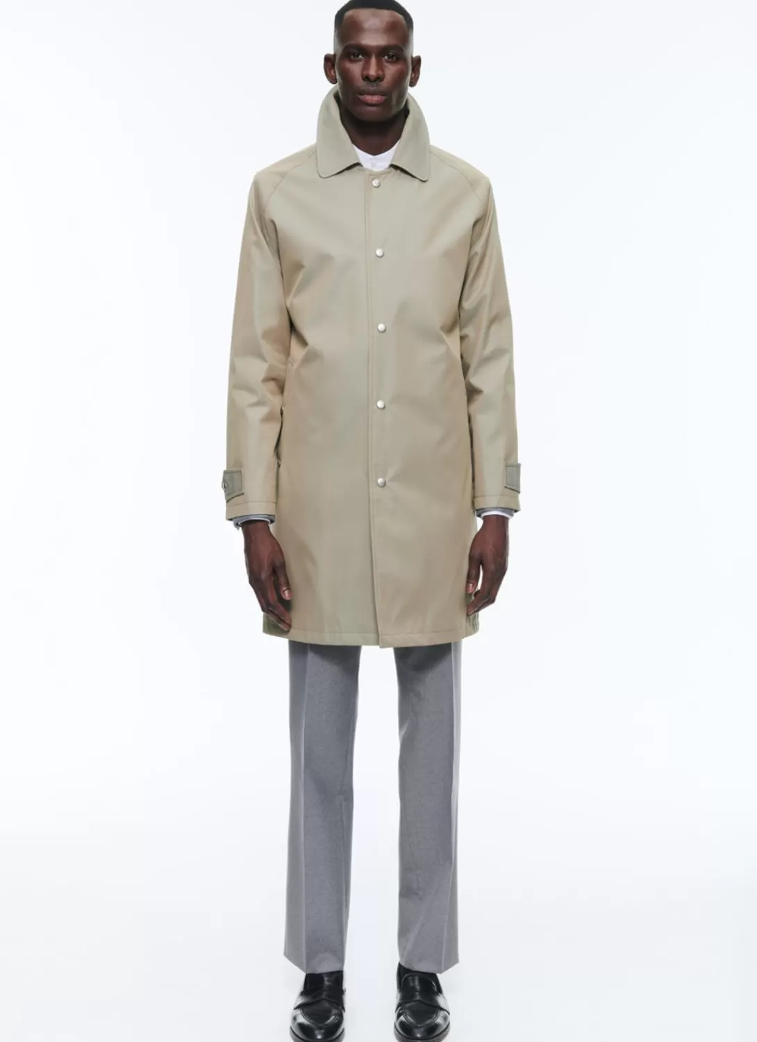 Fursac Water-Repellent Solaro Cotton Coat Egg Shell Cheap
