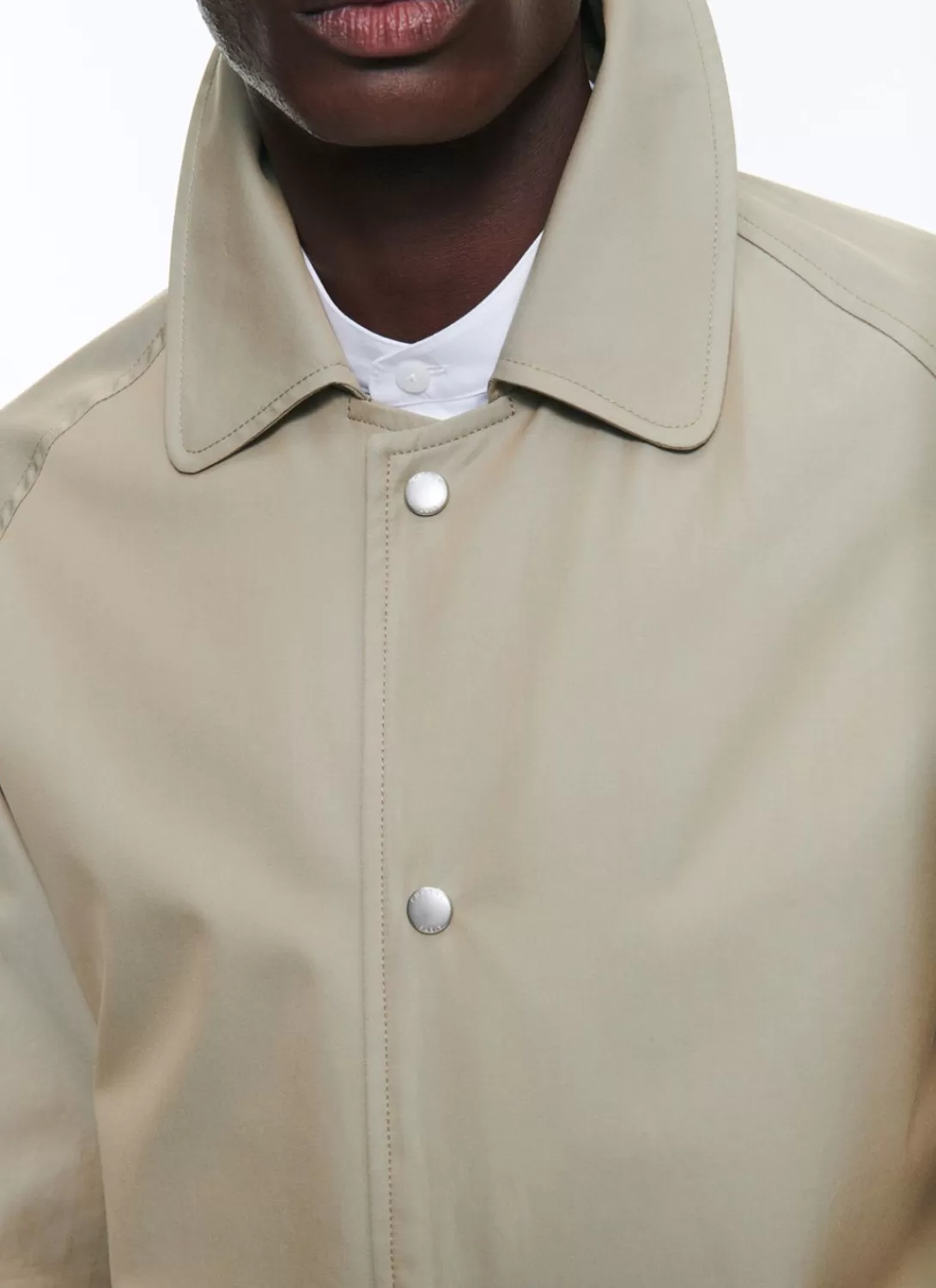 Fursac Water-Repellent Solaro Cotton Coat Egg Shell Cheap