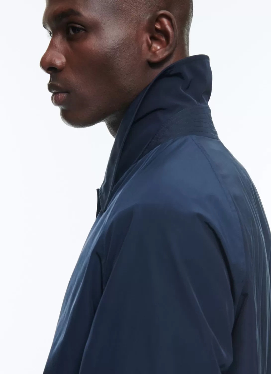 Fursac Water-Repellent Solaro Cotton Coat Navy Blue Best