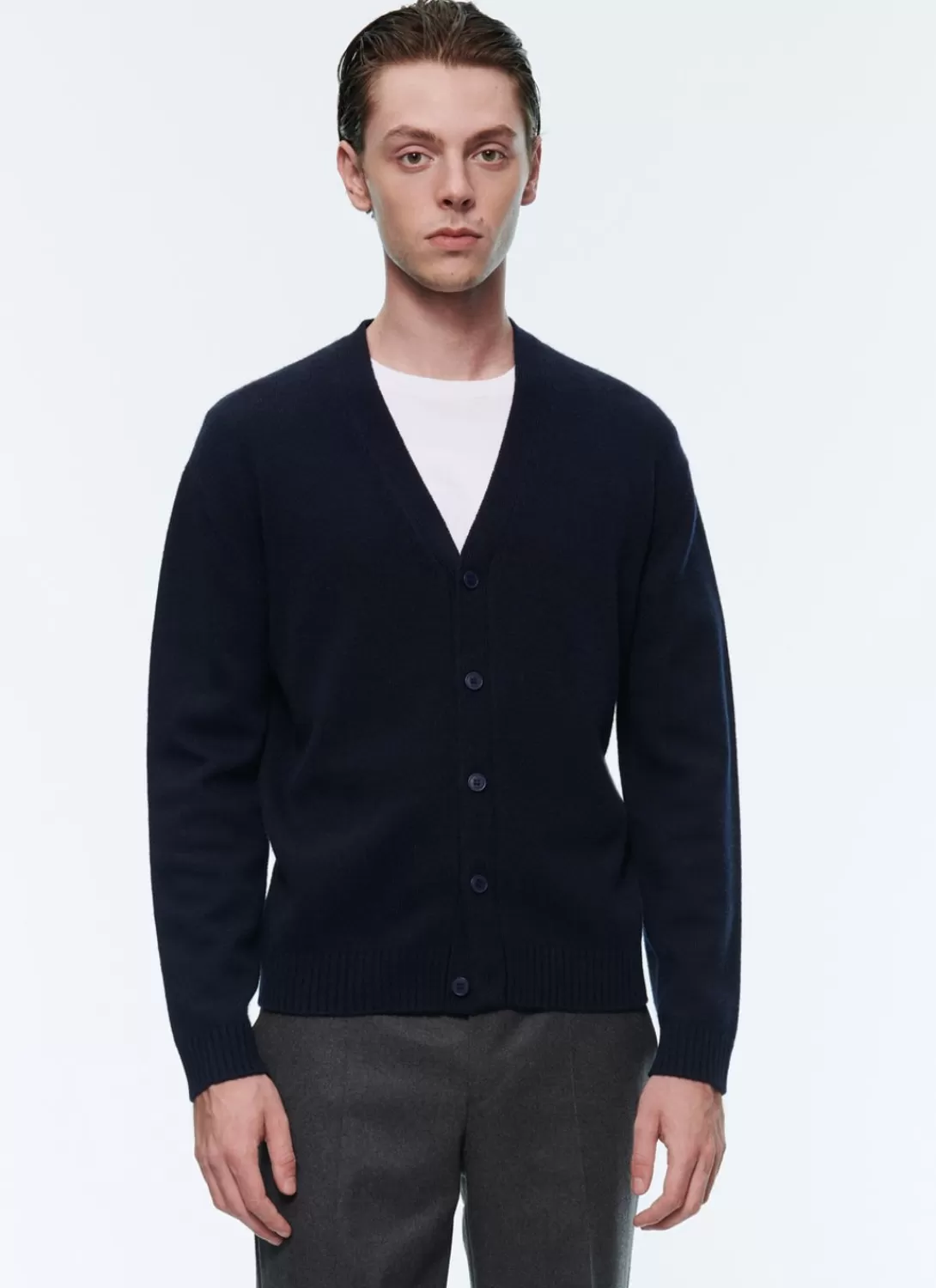 Fursac Wool And Cashmere Cardigan Navy Blue Fashion