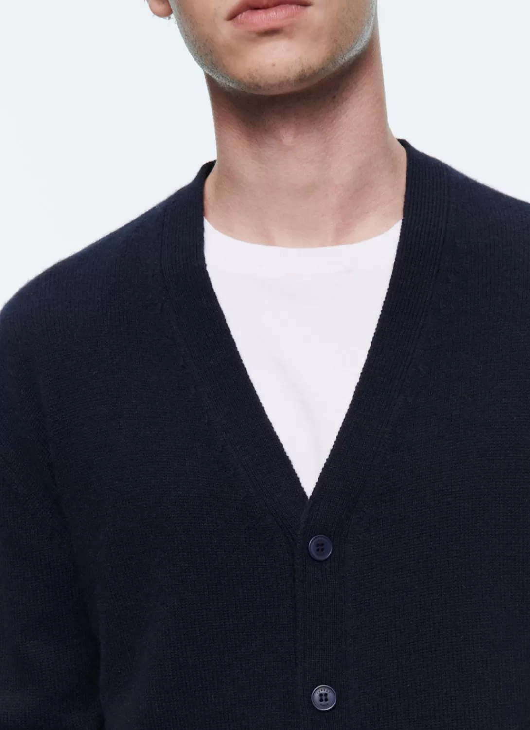 Fursac Wool And Cashmere Cardigan Navy Blue Fashion