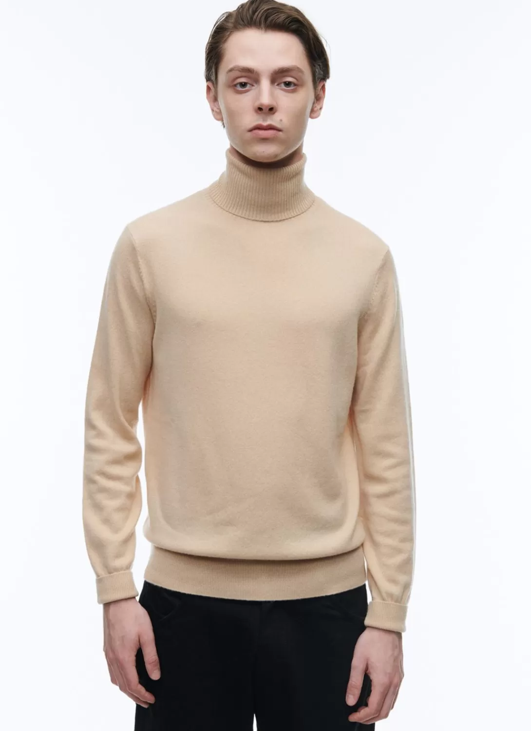 Fursac Wool And Cashmere Roll Neck Sweater Beige Best Sale
