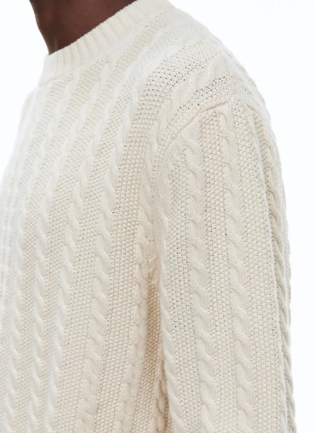 Fursac Wool And Cotton Cable Knit Sweater Ecru Best Sale