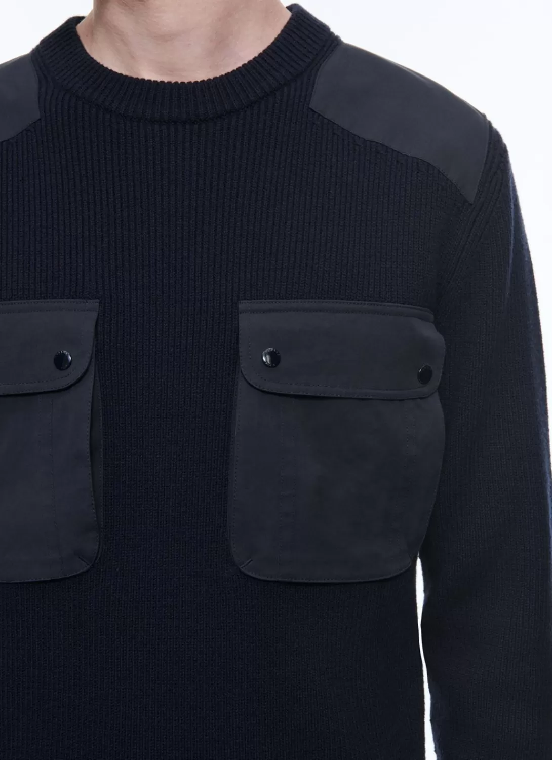 Fursac Wool And Cotton Ribbed Sweater Blue Discount