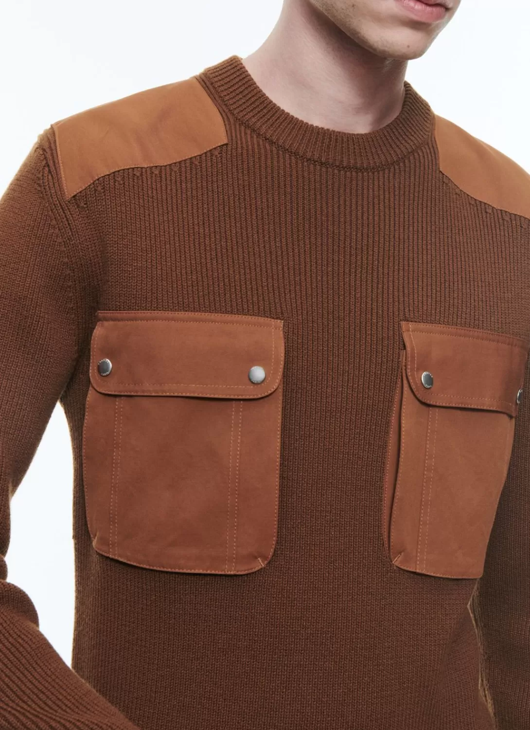 Fursac Wool And Cotton Ribbed Sweater Camel Brown Hot