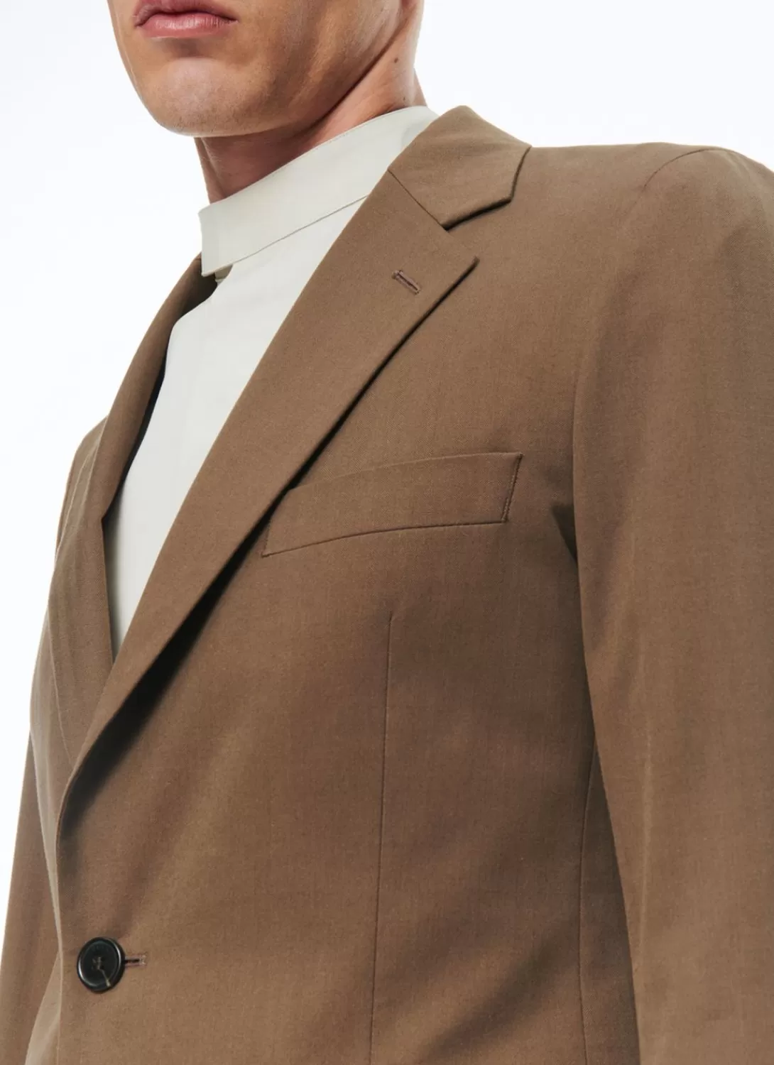 Fursac Wool And Cotton Straight Suit Tobacco - Blended Herringbone Pattern New
