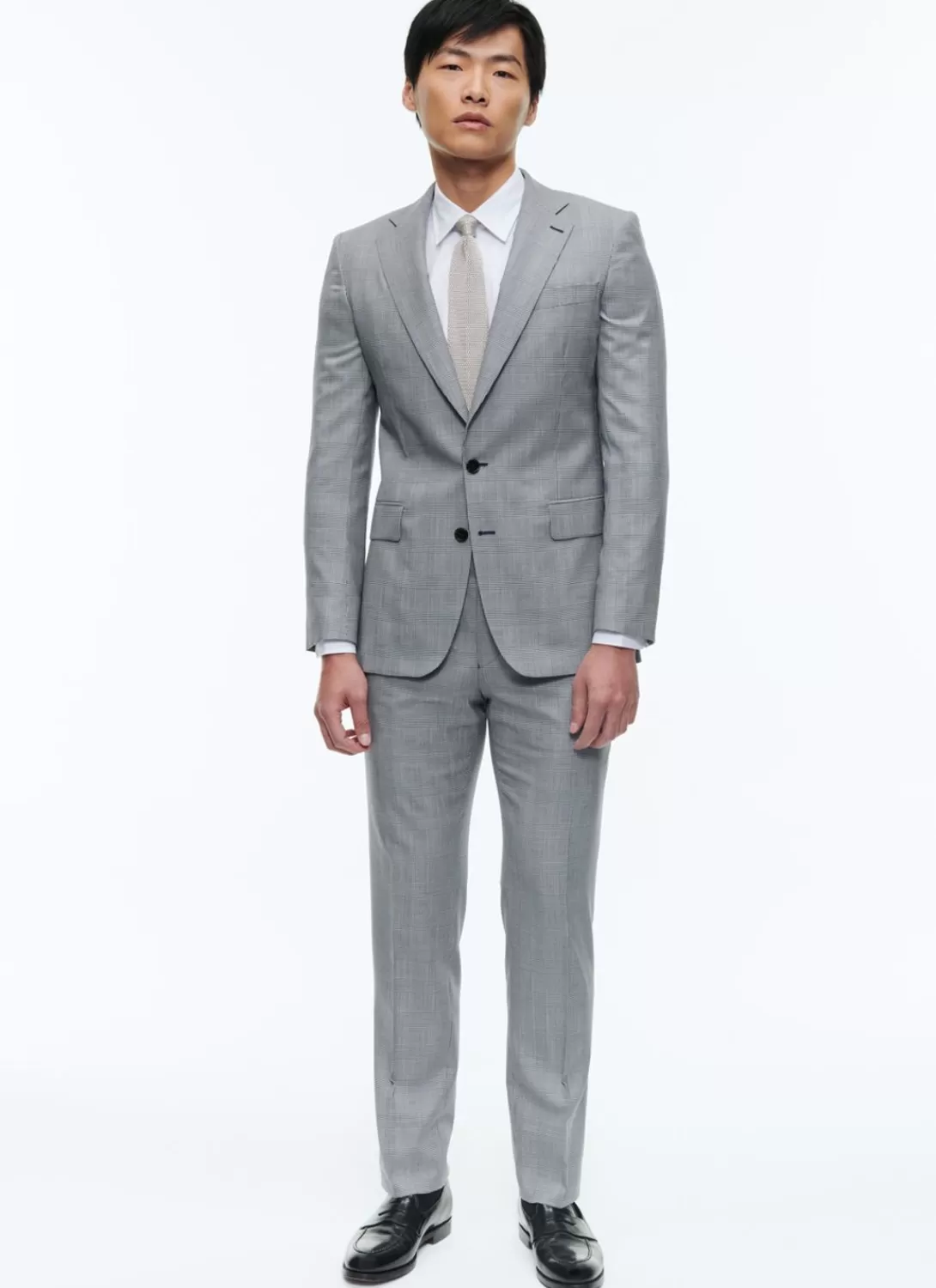 Fursac Wool And Cotton Suit With Pattern Grey Blue - Prince Of Wales Pattern Cheap