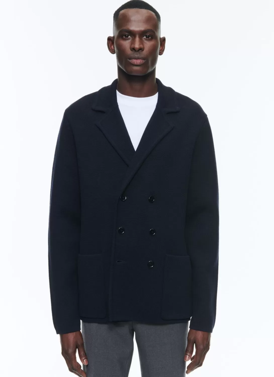 Fursac Wool And Cotton Tailored Cardigan Navy Blue Best