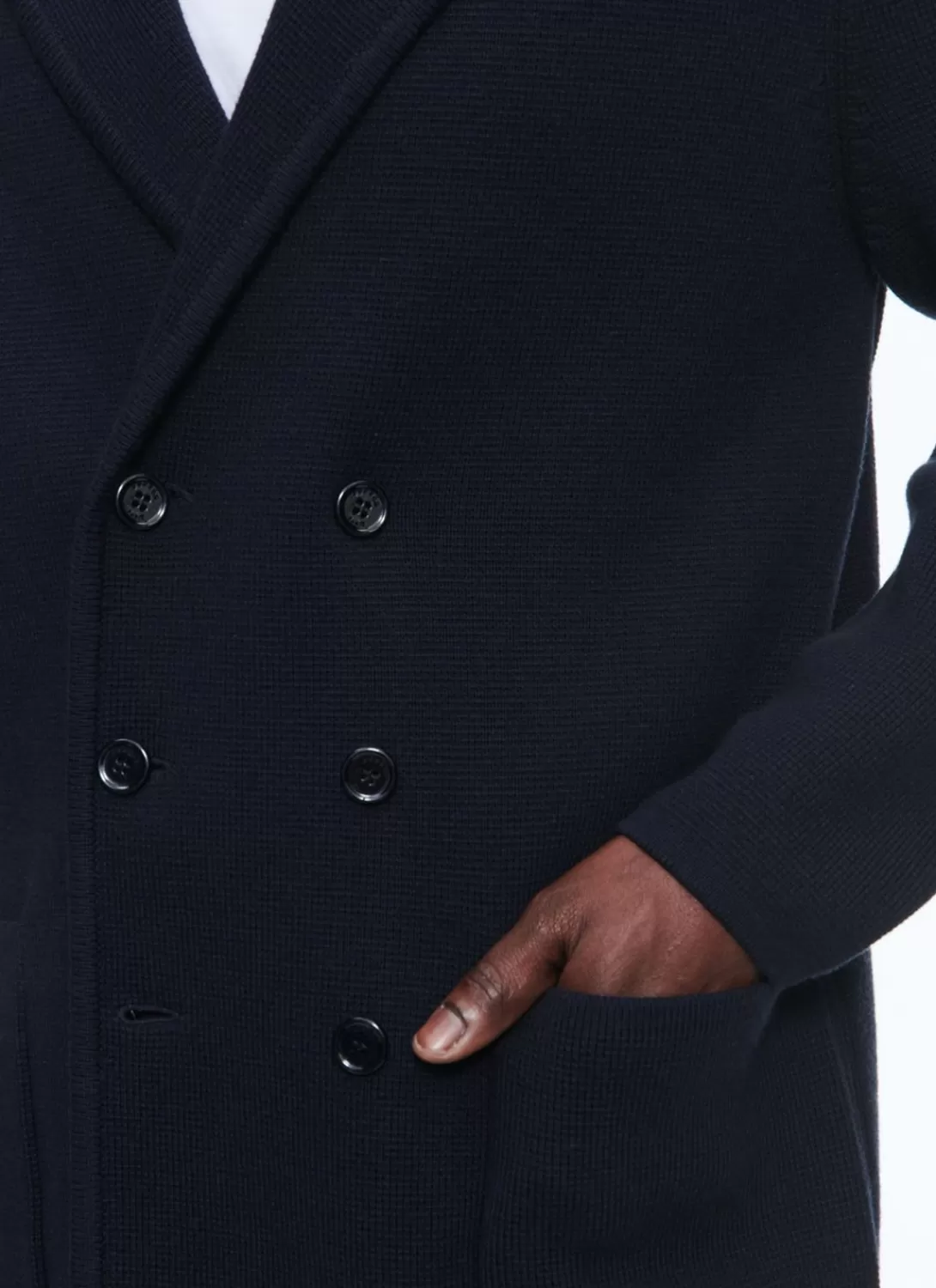 Fursac Wool And Cotton Tailored Cardigan Navy Blue Best